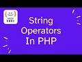 String Operators in PHP - Hindi