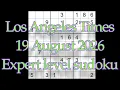 Sudoku solution - Los Angeles Times 19 August 2026 Expert level sudoku