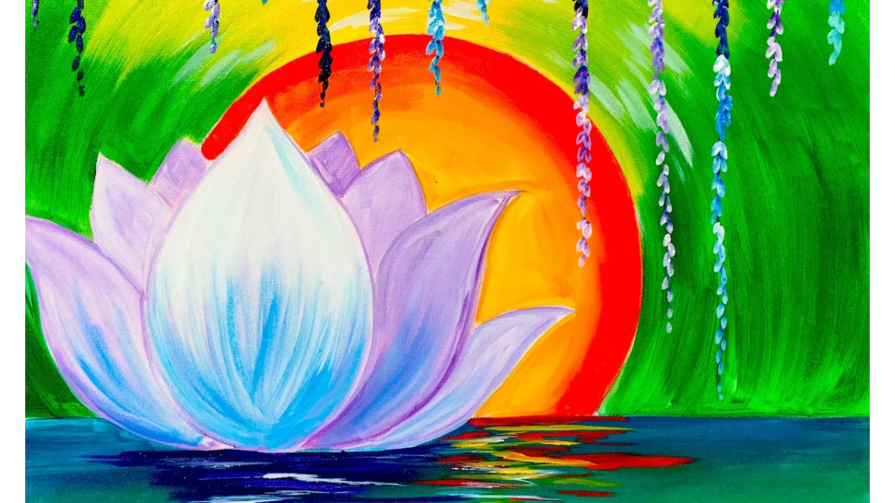 Zen Lotus flower step by step for Beginners Acrylic Tutorial | TheArtSherpa