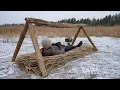 Lagu Winter Survival Challenge: Building a Shelter For a Freezing Night, No Sleeping Bag