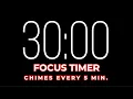 30 Minute Timer Notification Sounds Every 5 Minutes for Focus Engagement
