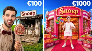 €100 vs €1000 Snoepwinkel Bouwen! (Challenge)