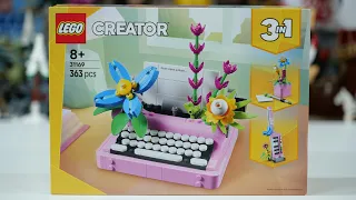 LEGO Creator 31169 Typewriter with Flowers - LEGO Speed Build Review