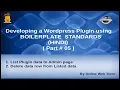 Wordpress Plugin development using Boilerplate in HINDI List Plugin data and delete from table