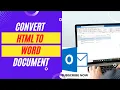 How to Convert Html to Word How to Convert Html to Word Document