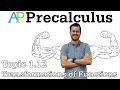 AP Precalculus Notes Topic 1 12 Transformations of Functions
