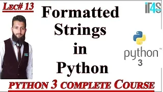 Python Tutorial in Urdu Hindi Formatted Strings in Python Strings Formatting in Python