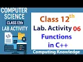 Lab Activity Chapter 6 Functions in C Class 12 Computer Science FBISE CS 2025