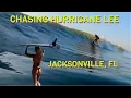 Chasing Hurricane Lee in Jacksonville Florida Surfing Mayport Poles East Coast Atlantic Drone