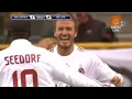David Beckham scores his 1st goal as a member of AC Milan January 25 2009 Milan Bologna