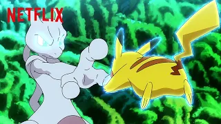 Download Ash \u0026 Goh Battle Mewtwo | Pokémon Journeys: The Series | Netflix After School MP3