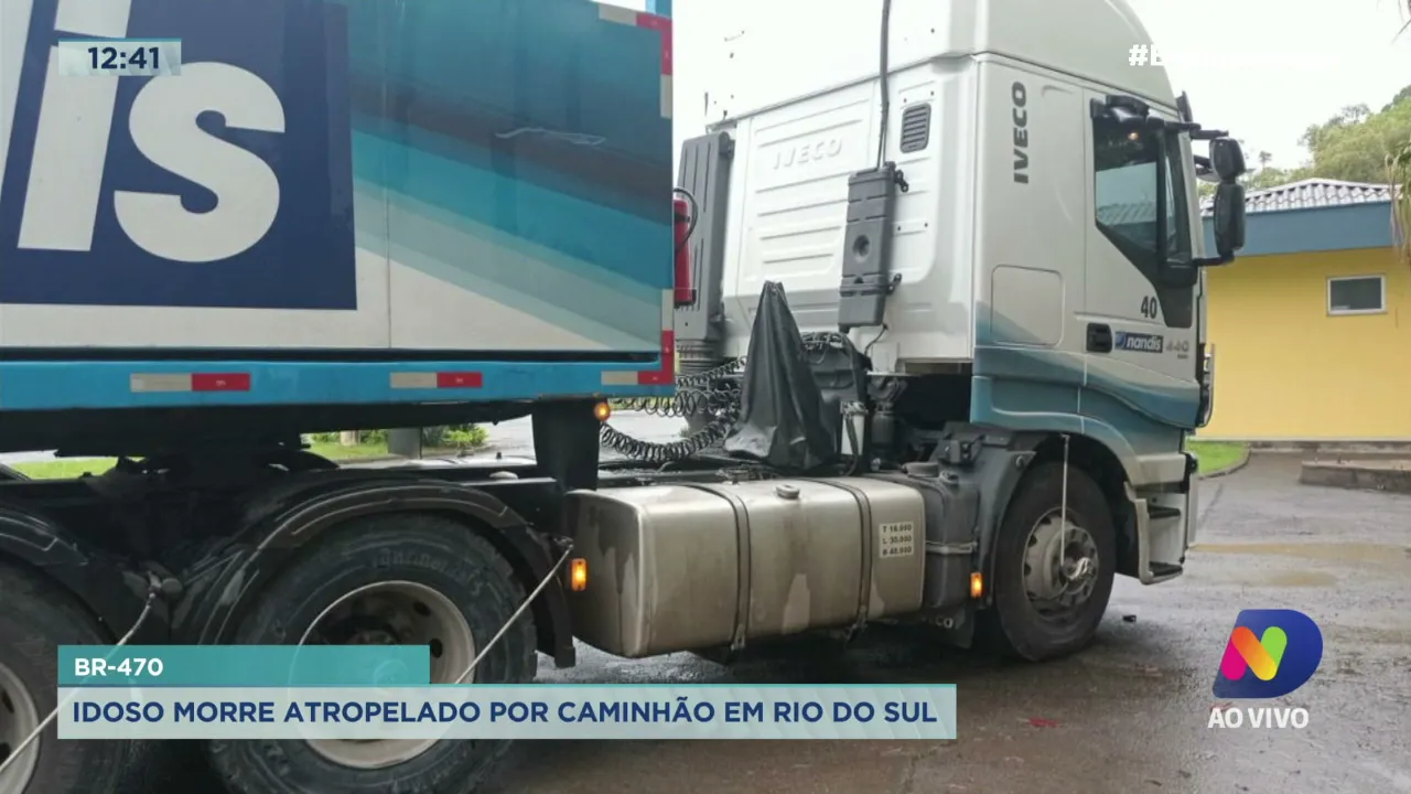BR-470: idoso morre atropelado por caminhão em Rio do Sul
