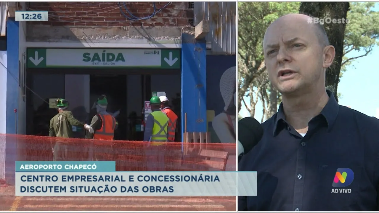 Centro empresarial e concessionária discutem situação das obras no Aeroporto de Chapecó