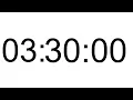 3 hours and 30 Minutes Timer Count Up in Full White Background and Clockwise
