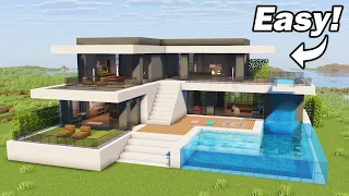 Minecraft - How to build a Modern House Mansion with a Pool