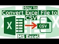 How to Convert Excel File to CSV Format How to Save Excel File as CSV Format Excel to CSV Format