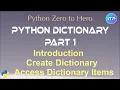 Python Dictionary Part 1 - Introduction Python Beginners Tutorial An IT Professional