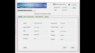 Bank Management System Java Project Using jframe