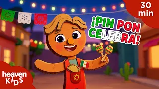 🌵🎉 ¡Viva México! Celebramos la Independencia con PIN PON y más canciones Infantiles 🌮30 MIN🪇