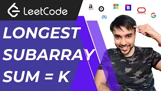 Longest Subarray Sum Equals K Interview Essential Prefix Sum