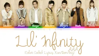 Download AAA - Lil' Infinity (Color Coded Lyrics Kan/Rom/Eng) MP3