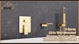 CASAINC Wall Mounted Bathtub Faucet Set With Handheld Shower Head