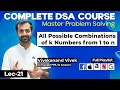 Recursion All Possible Combinations of k Numbers from 1 to n L-21