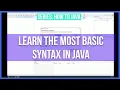 Java Basic Syntax for Beginners