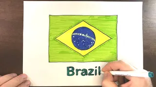 Brazilian Flag Coloring Page Coloring The National Flag Of Brazil