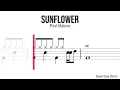 Sunflower - Post Malone BEGINNERS DRUMS Scrolling Scores