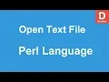 Perl Programming Open Read Text File