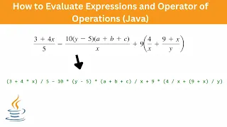 How to Evaluate Expressions and Operator of Operations Java