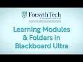 Learning Modules Folders in Blackboard Ultra
