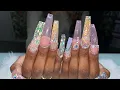 Acrylic Nails Tutorial XX-Long Acrylic Nails Clear Coffin Nails