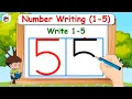 Number Writing 1 to 5 Write 1 To 5 Number Writing Counting Kids Learn Numbers