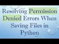 Resolving Permission Denied Errors When Saving Files in Python