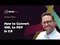 How to Convert XML to PDF Using C IronPDF