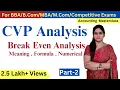 CVP Analysis Break Even Analysis Numerical Formula Graph Management Accounting BBA B Com