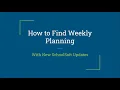 How to Find Weekly Planning 2025-2026
