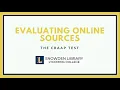 Evaluating Online Sources with the CRAAP Test