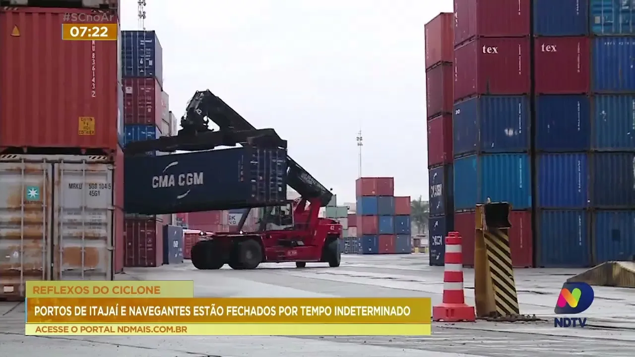 Portos de Itajaí e Navegantes estão fechados por tempo indeterminado