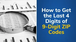 ZIP 4 Code Lookup How To Get the Last 4 Digits of 9-Digit ZIP Codes Tutorial