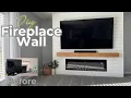 How to build a fireplace wall DIY Shiplap electric fireplace and tv wall UNDER 800