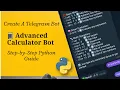 Advanced Telegram Calculator Bot with Python pytelegrambotapi L-5