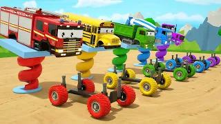 Color Balls & Sing a Song! | Sing Wheels On the Bus songs and Put on the monster wheels | Kids song