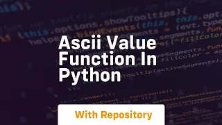 ascii value function in python