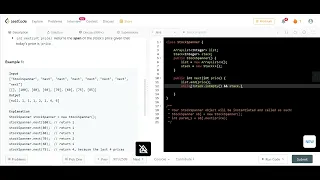 Online Stock Span LeetCode 901 Java