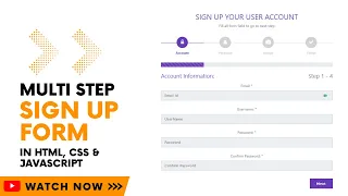 Create Multi-Step Signup Form Using HTML CSS JavaScript Multi Step Form JavaScript Projects