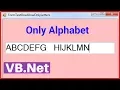 VB Net - How to Make Textbox Allow Only Letters In VB Net with source code