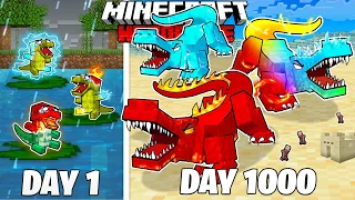I Survived 1000 Days As A Lava Crocodile!